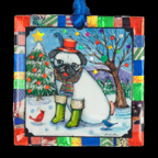 Snow Dog Ornament